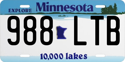 MN license plate 988LTB
