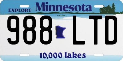 MN license plate 988LTD