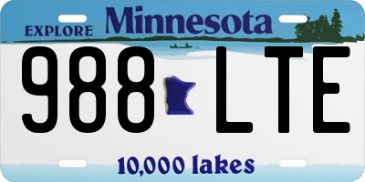 MN license plate 988LTE