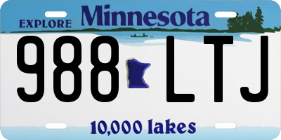 MN license plate 988LTJ