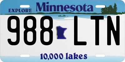 MN license plate 988LTN