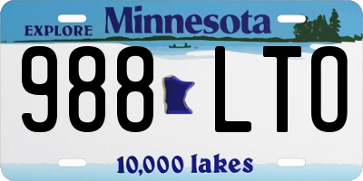 MN license plate 988LTO