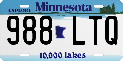 MN license plate 988LTQ