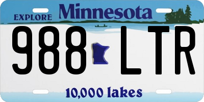 MN license plate 988LTR