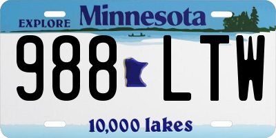 MN license plate 988LTW