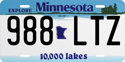 MN license plate 988LTZ