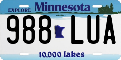 MN license plate 988LUA
