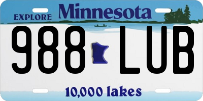 MN license plate 988LUB