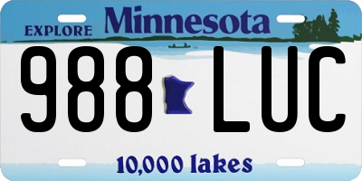 MN license plate 988LUC