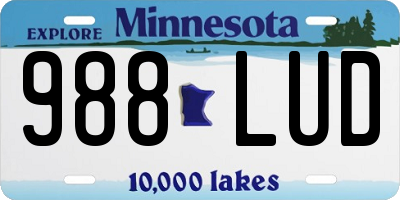 MN license plate 988LUD