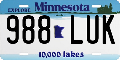 MN license plate 988LUK