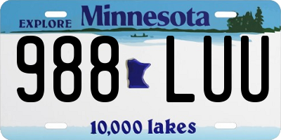MN license plate 988LUU