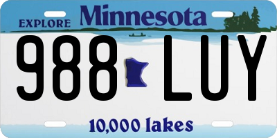 MN license plate 988LUY