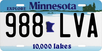 MN license plate 988LVA