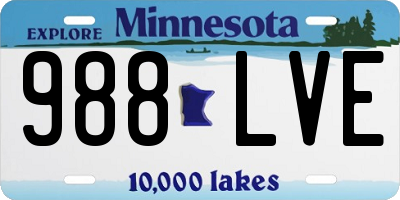 MN license plate 988LVE