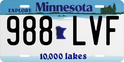 MN license plate 988LVF