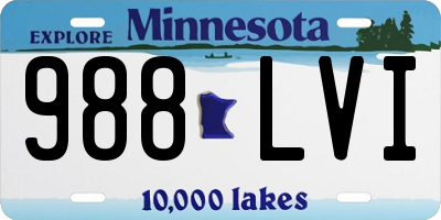 MN license plate 988LVI