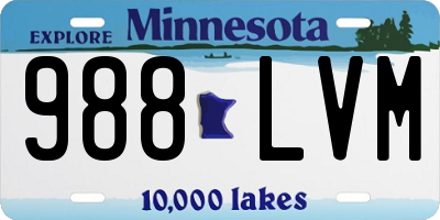 MN license plate 988LVM