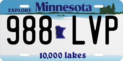 MN license plate 988LVP