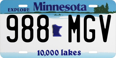 MN license plate 988MGV