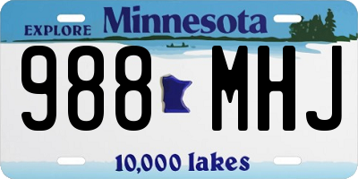 MN license plate 988MHJ