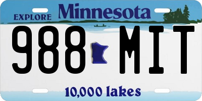 MN license plate 988MIT