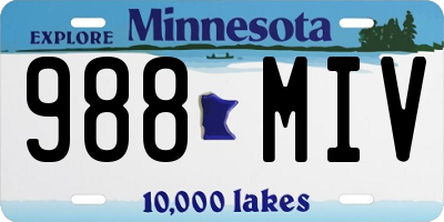 MN license plate 988MIV