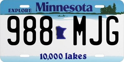 MN license plate 988MJG