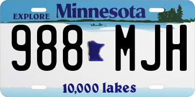 MN license plate 988MJH