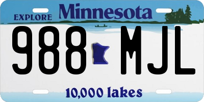 MN license plate 988MJL