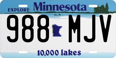 MN license plate 988MJV