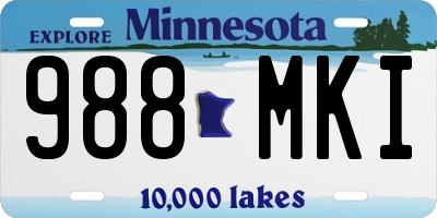 MN license plate 988MKI