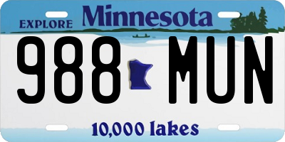 MN license plate 988MUN