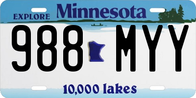 MN license plate 988MYY