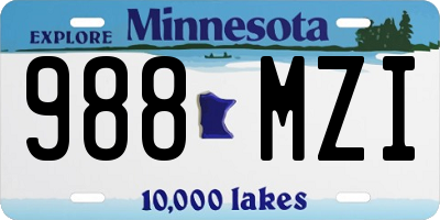 MN license plate 988MZI
