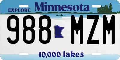 MN license plate 988MZM