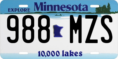 MN license plate 988MZS