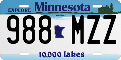 MN license plate 988MZZ