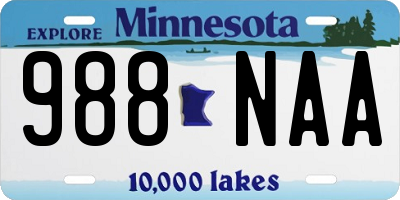 MN license plate 988NAA