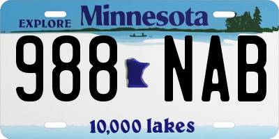 MN license plate 988NAB