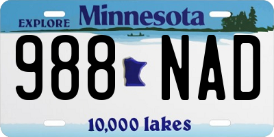 MN license plate 988NAD