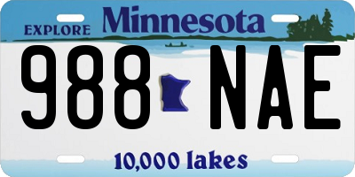 MN license plate 988NAE