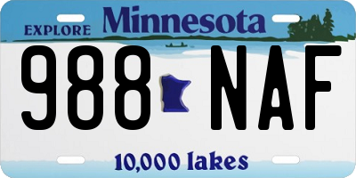 MN license plate 988NAF