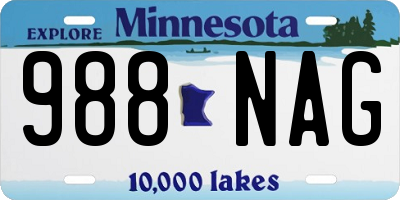 MN license plate 988NAG