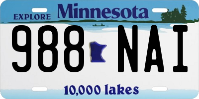 MN license plate 988NAI