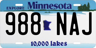 MN license plate 988NAJ