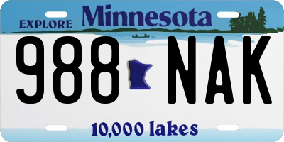 MN license plate 988NAK