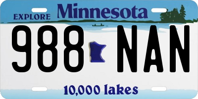 MN license plate 988NAN