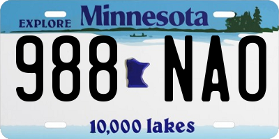 MN license plate 988NAO