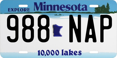 MN license plate 988NAP